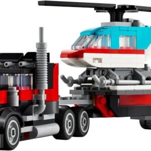 Platós teherautó és helikopter