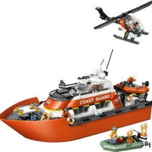 Parti őrség mentőcsónak és helikopter